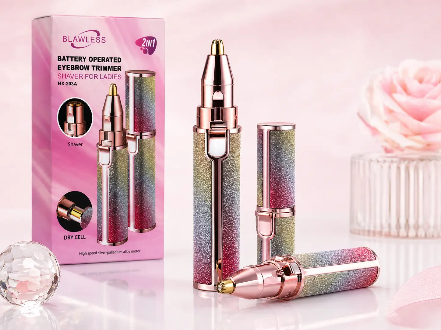2-in-1 Electric Eyebrow Trimmer & Facial Hair Remover