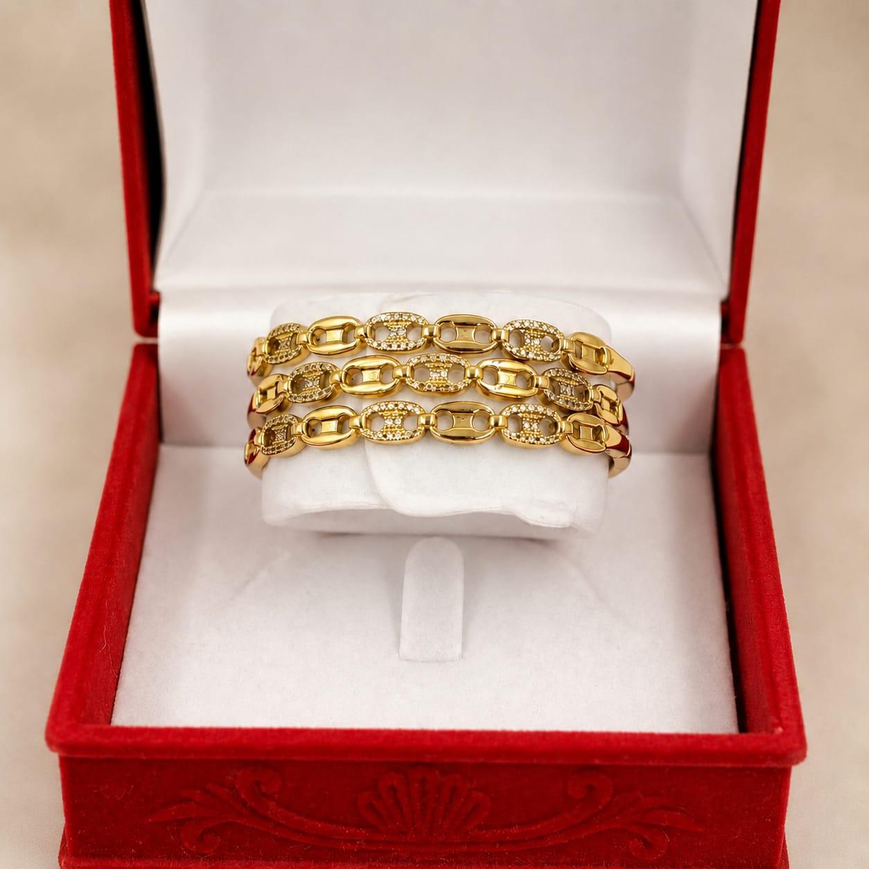 Luxury Gold Chain Bracelet 3 Pcs
