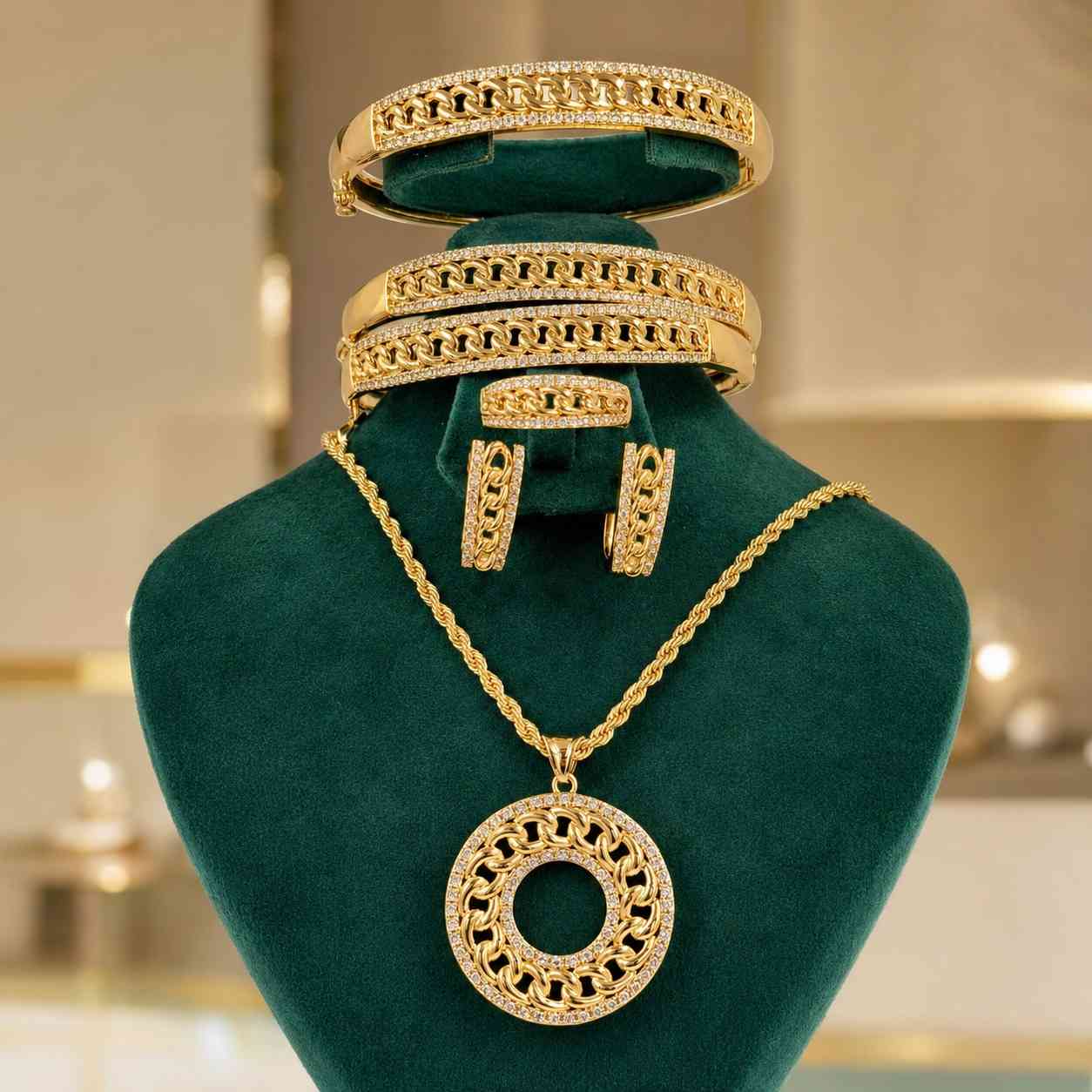 Luxury Gold Jewelry Set (7 pcs)