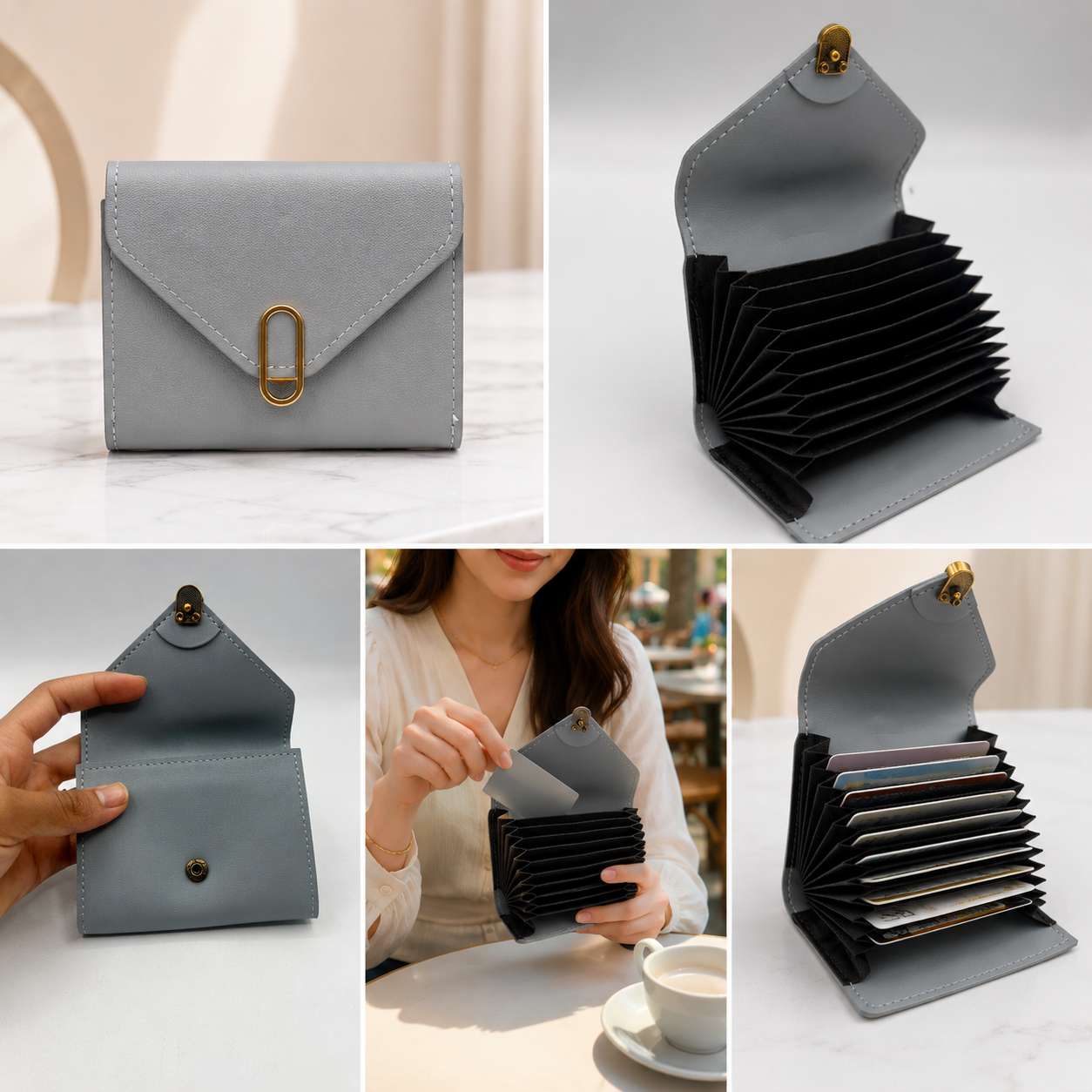 Porte-Cartes Accordéon Multifentes – Organisateur de Cartes RFID