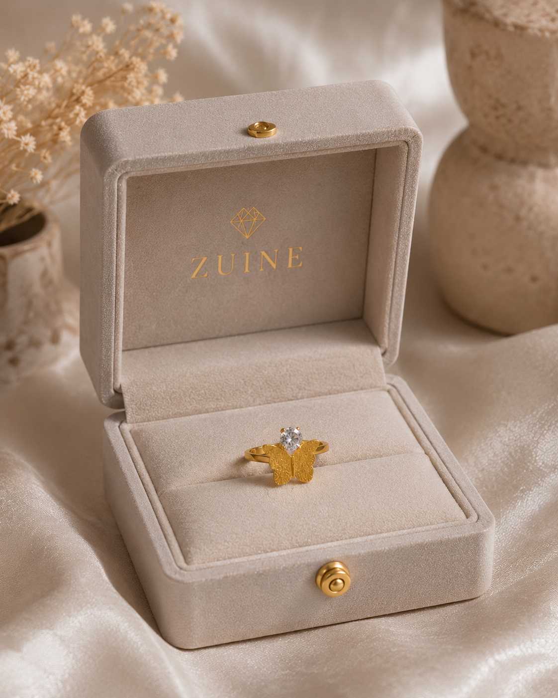 Bague Papillon de Luxe avec Cristal