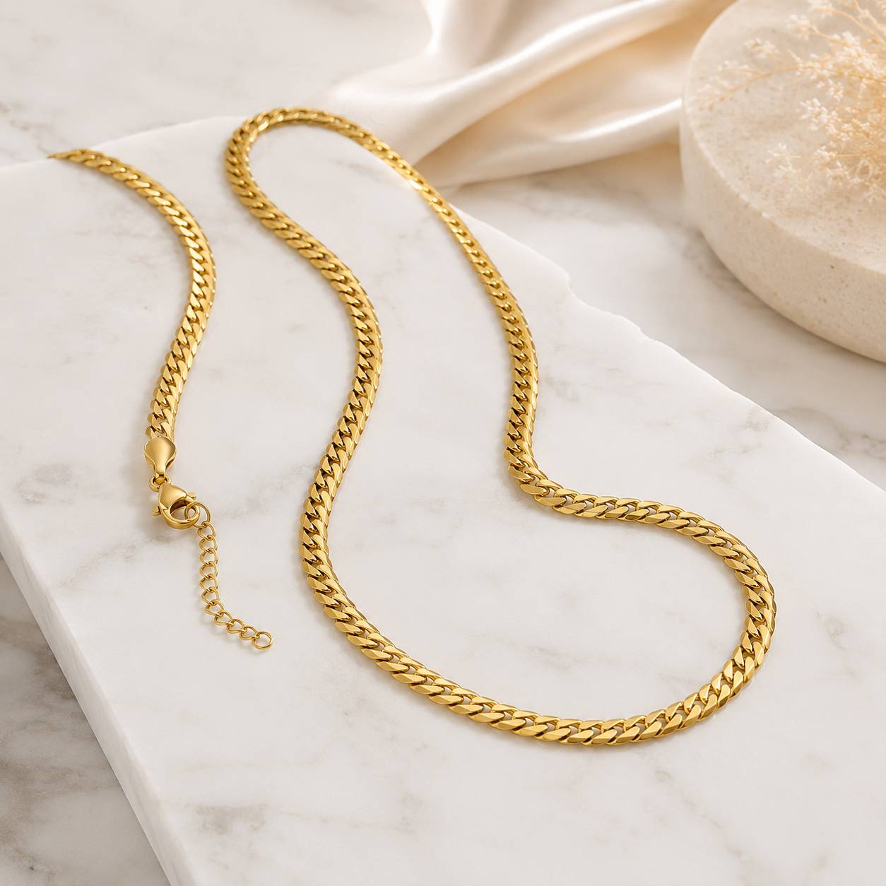 Luxury Gold Cuban Chain Jewelry Set